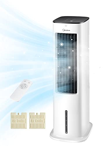 Midea Luftkühler mit Wasserkühlung & FZ10-17JR Turmventilator Leise mit Fernbedienung 92CM, mobiler Lüfter,Ventilator Säulenventilator,7 Stunden