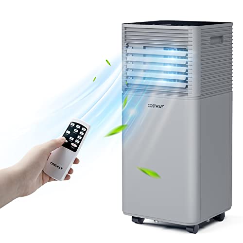 COSTWAY Tragbare Klimaanlage, 10000 BTU 4 in 1 Klimaanlage Kühlung für Räume bis zu 350 Quadratmeter, mit Fernbedienung, 24-Stunden-Timer und Kit
