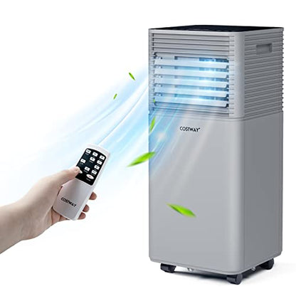 COSTWAY Tragbare Klimaanlage, 10000 BTU 4 in 1 Klimaanlage Kühlung für Räume bis zu 350 Quadratmeter, mit Fernbedienung, 24-Stunden-Timer und Kit