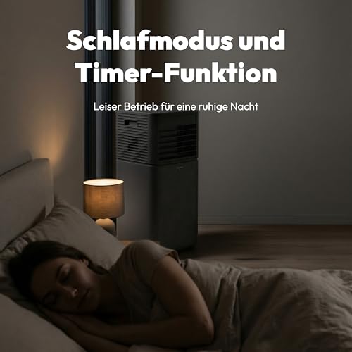 MEDION Smarte Mobile Klimaanlage mit Abluftschlauch P701 (7000 BTU, mobil, inkl. Fensterabdichtung, bis 25m², 3in1 Kühlen Entfeuchten Ventilieren