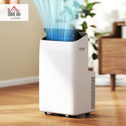 HOMCOM Mobiles Klimagerät 12000 BTU 6-in-1 Inverter Mobile Klimaanlage mit Abluftschlauch, Kühlen, 84L/Tag Entfeuchten, Ventilieren, Auto-, ECO- und