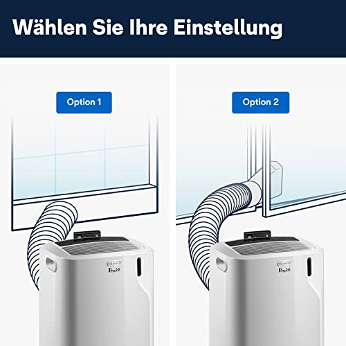 De'Longhi Pinguino PAC EM82, Mobile Klimaanlage für Räume bis zu 80 m³, 9.400 BTU, 2,4 kW, 63 dB, Entfeuchtungsfunktion, Energieklasse A, 24h-Timer