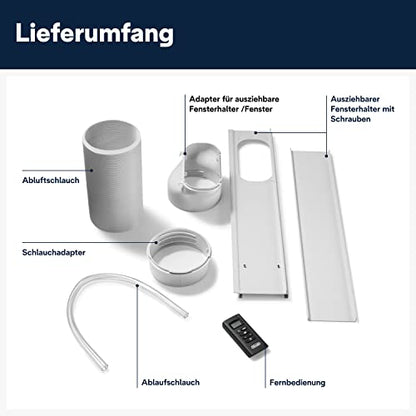 De'Longhi Pinguino PAC EM82, Mobile Klimaanlage für Räume bis zu 80 m³, 9.400 BTU, 2,4 kW, 63 dB, Entfeuchtungsfunktion, Energieklasse A, 24h-Timer