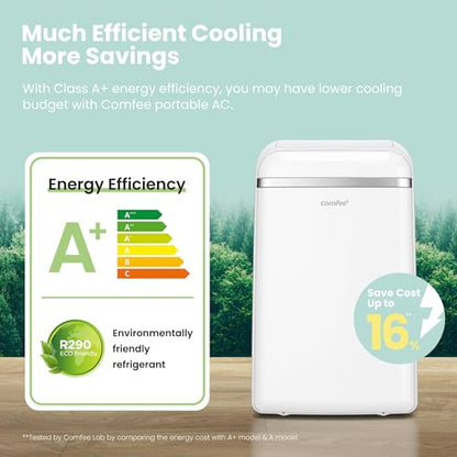 Comfee Mobiles Klimagerät Umweltfreundliches KältemittelPro, 3-in-1 Klimaanlage mit Abluftschlauch, Kühlen und Entfeuchten und Ventilieren, 10000
