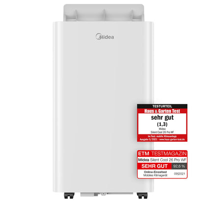 Midea Portasplit Mobile Wärmepumpe, Klimaanlage, Kühlen A++/Heizen A+, 12000 BTU 3, 5kW, für Räume bis zu 42 m² / 105 m³, nur 39 dB(A) im Silent-Modus