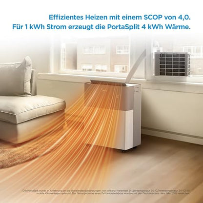 Midea Portasplit Mobile Wärmepumpe, Klimaanlage, Kühlen A++/Heizen A+, 12000 BTU 3, 5kW, für Räume bis zu 42 m² / 105 m³, nur 39 dB(A) im Silent-Modus