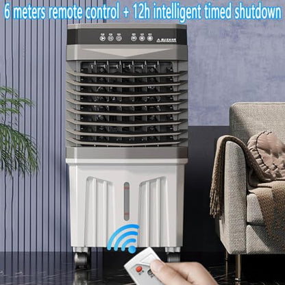 Klimaanlage 3-IN-1 Verdunstungskühlgerät mit großem Wassertank, 3 Modi, 3 Geschwindigkeiten,12-Stunden-Timer,Kühlventilator und 120°