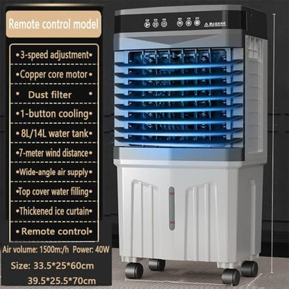 Klimaanlage 3-IN-1 Verdunstungskühlgerät mit großem Wassertank, 3 Modi, 3 Geschwindigkeiten,12-Stunden-Timer,Kühlventilator und 120°