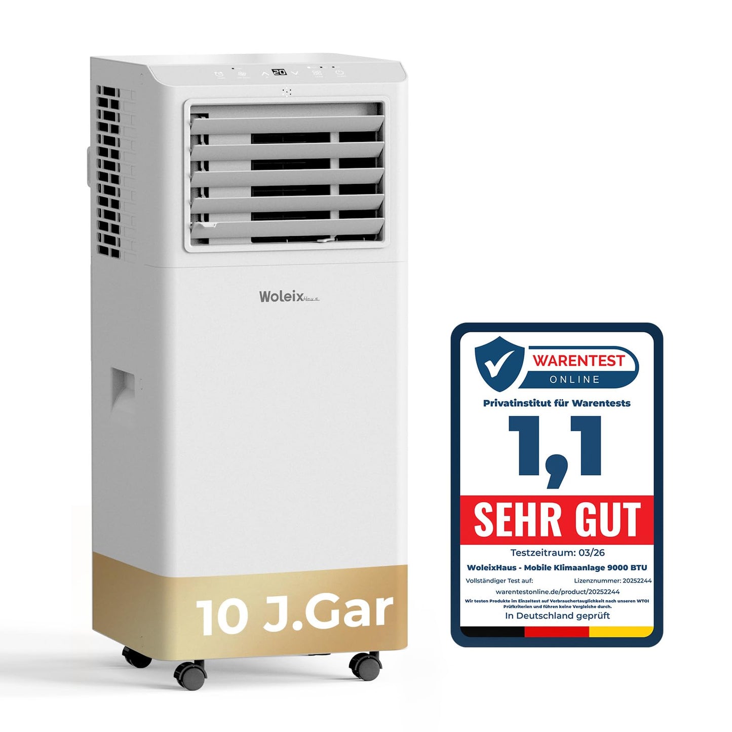 HOMCOM Mobiles Klimagerät 12000 BTU 6-in-1 Inverter Mobile Klimaanlage mit Abluftschlauch, Kühlen, 84L/Tag Entfeuchten, Ventilieren, Auto-, ECO- und