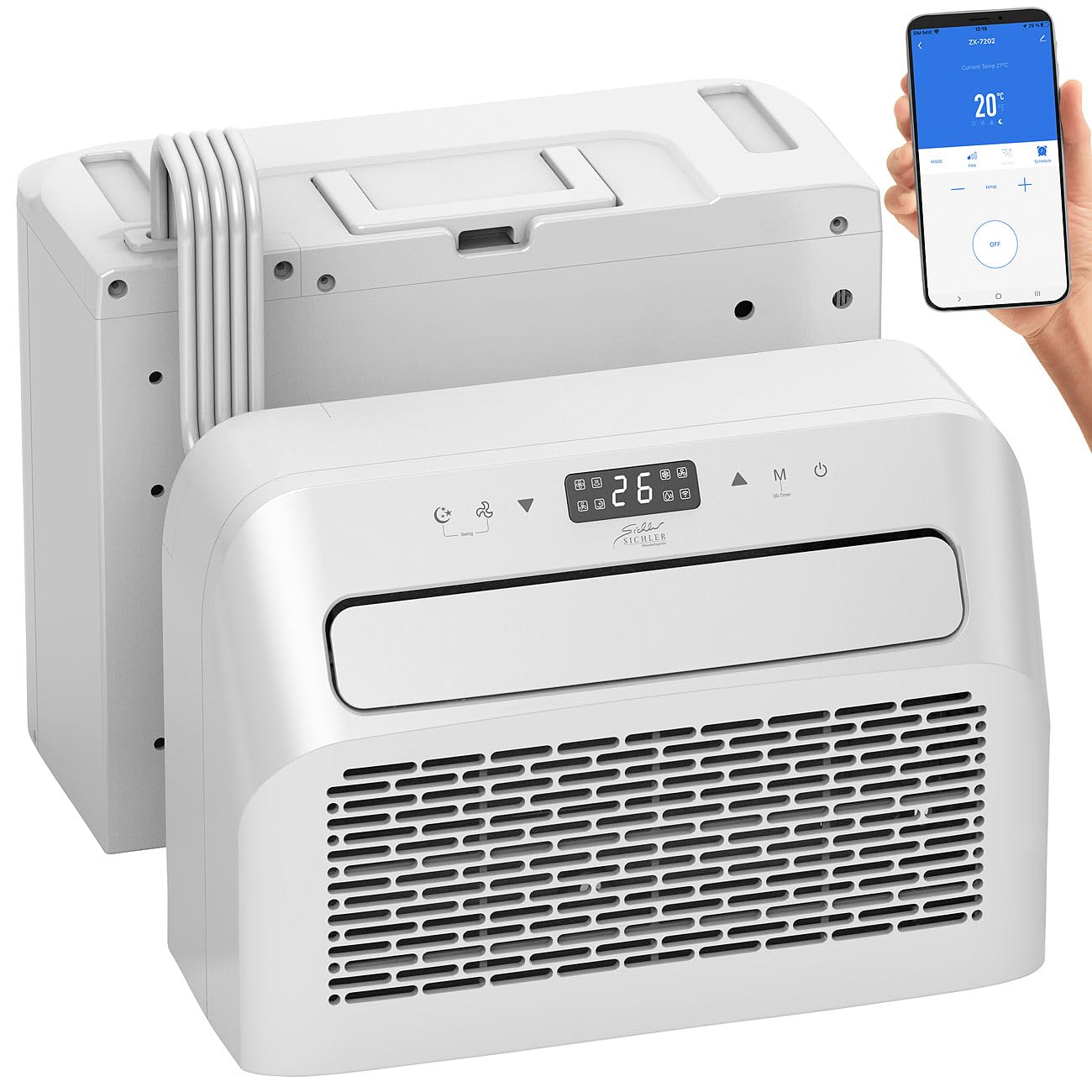 EUROM Split Klimaanlage AC2401 für Wohnwagen, Wohnmobil, Camping, Boot, Bus, Camper, Caravan, Mobilheim | Mobiles Klimagerät mit 2400 BTU |