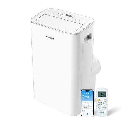 HOMCOM Mobiles Klimagerät mit Abluftschlauch 12000 BTU 3,5 kW, 4-in-1 Mobile Klimaanlage mit Kühlen, Ventilieren, Entfeuchten, Schlafmodus