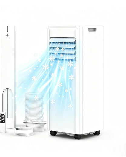 Electactic Mobile Klimaanlage 7000 BTU, 4-in-1 Mobiles Klimagerät mit Abluftschlauch & Ventilator & Luftentfeuchter, Klimagerät Mobil Digitaldisplay
