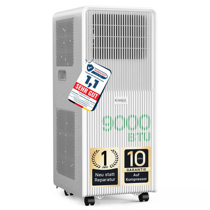 HOMCOM Mobiles Klimagerät mit Abluftschlauch 12000 BTU 3,5 kW, 4-in-1 Mobile Klimaanlage mit Kühlen, Ventilieren, Entfeuchten, Schlafmodus