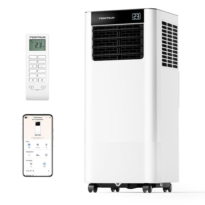 HOMCOM Mobiles Klimagerät mit Abluftschlauch 12000 BTU 3,5 kW, 4-in-1 Mobile Klimaanlage mit Kühlen, Ventilieren, Entfeuchten, Schlafmodus