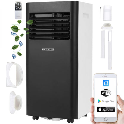 MEDION Smarte Mobile Klimaanlage mit Abluftschlauch P701 (7000 BTU, mobil, inkl. Fensterabdichtung, bis 25m², 3in1 Kühlen Entfeuchten Ventilieren