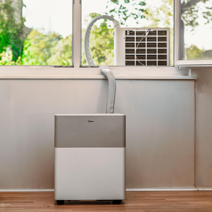 Midea Portasplit Mobile Wärmepumpe, Klimaanlage, Kühlen A++/Heizen A+, 12000 BTU 3, 5kW, für Räume bis zu 42 m² / 105 m³, nur 39 dB(A) im Silent-Modus
